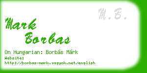 mark borbas business card