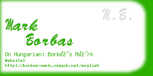 mark borbas business card